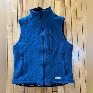 Woolrich Men’s Wool Vest Blue Full Zip Outdoor Vest 100% Wool Shell, Hiking, Med